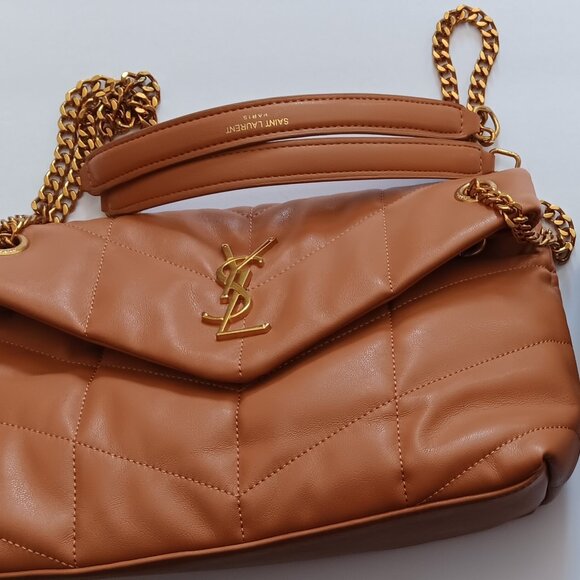 Yves Saint Laurent Brown Quilted Leather Shoulder Bag and Black Wallet - Picture 3 of 8